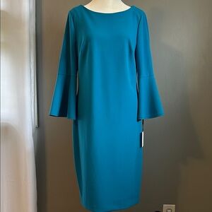 Calvin Klein Teal Long Sleeve Dress